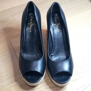 10 COLE HAAN Wedges cork jute Jocelyn EUC